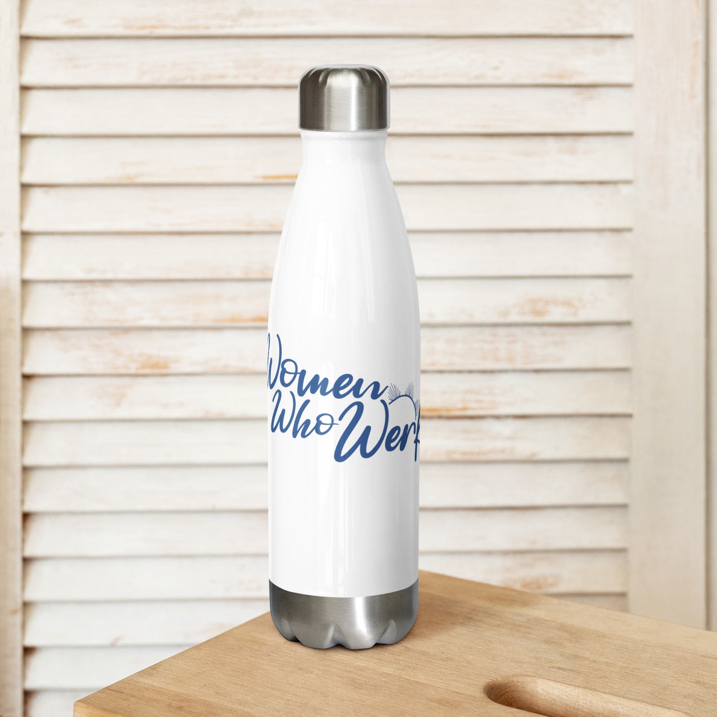 Women Who Werk™ White Stainless Steel Water Bottle