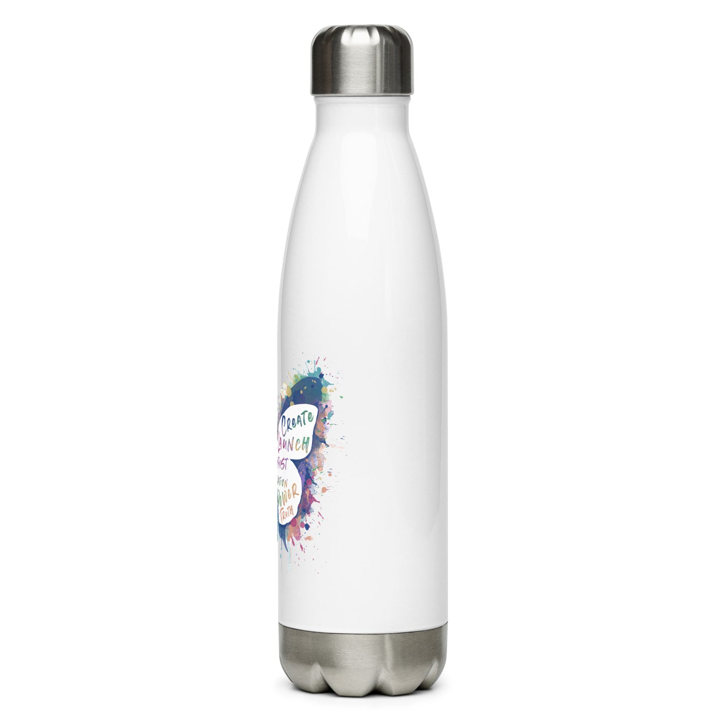 Werk Your Magic™ White Stainless Steel Water Bottle (Butterfly)