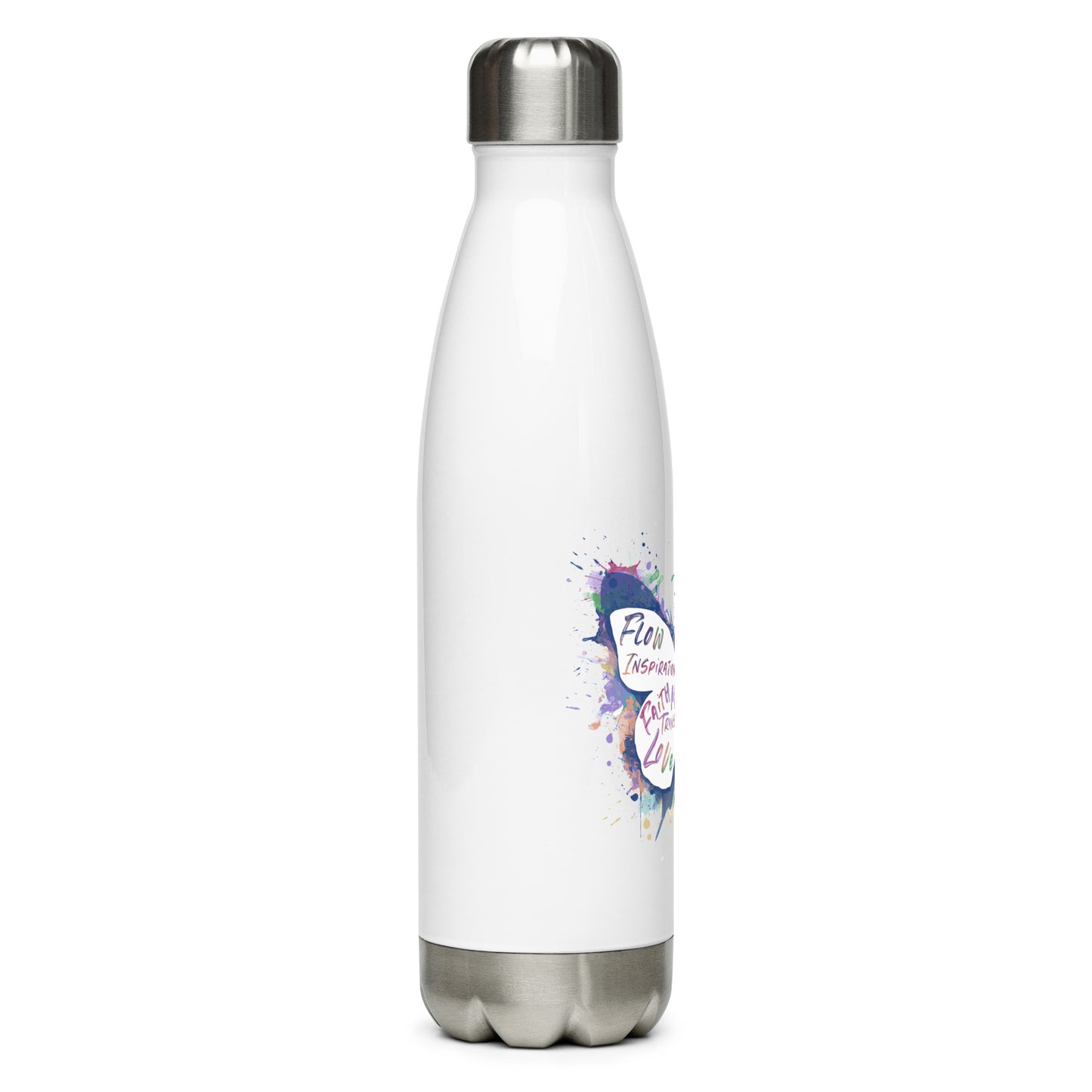 Werk Your Magic™ White Stainless Steel Water Bottle (Butterfly)